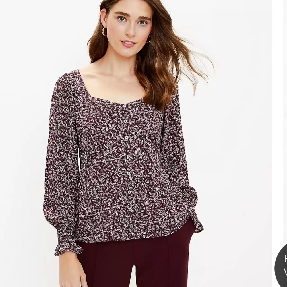 LOFT-LONG SLEEVES BOTTOM DOWN SHIRT IN SMALL